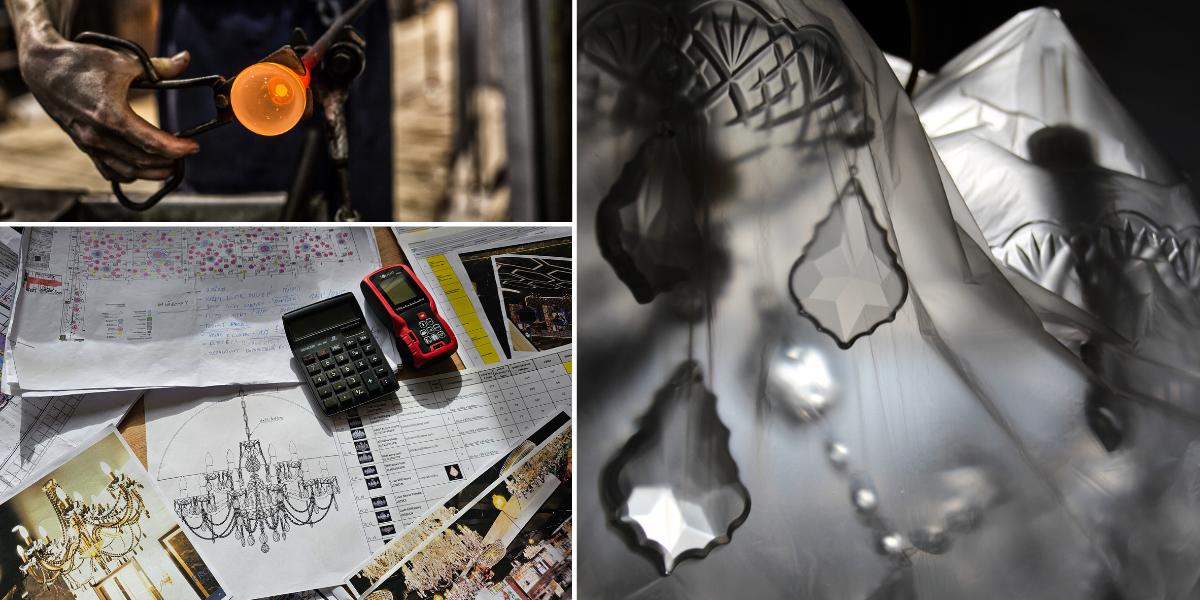 making crystal chandeliers